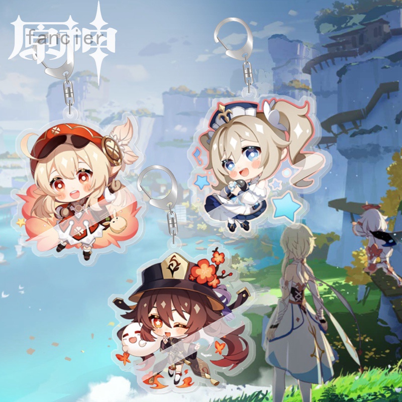 Móc khóa hình nhân vật anime Genshin Impact Venti Hutao Zhongli Diluc Xiao độc đáo dành cho nam nữ