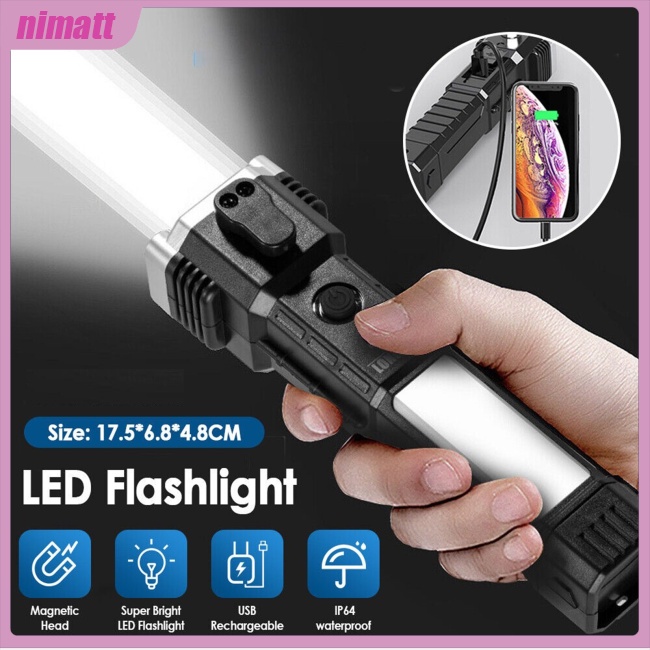Đèn Pin Led Năng Lượng Mặt Trời 3 Trong 1 Cổng Sạc Usb Đa Năng