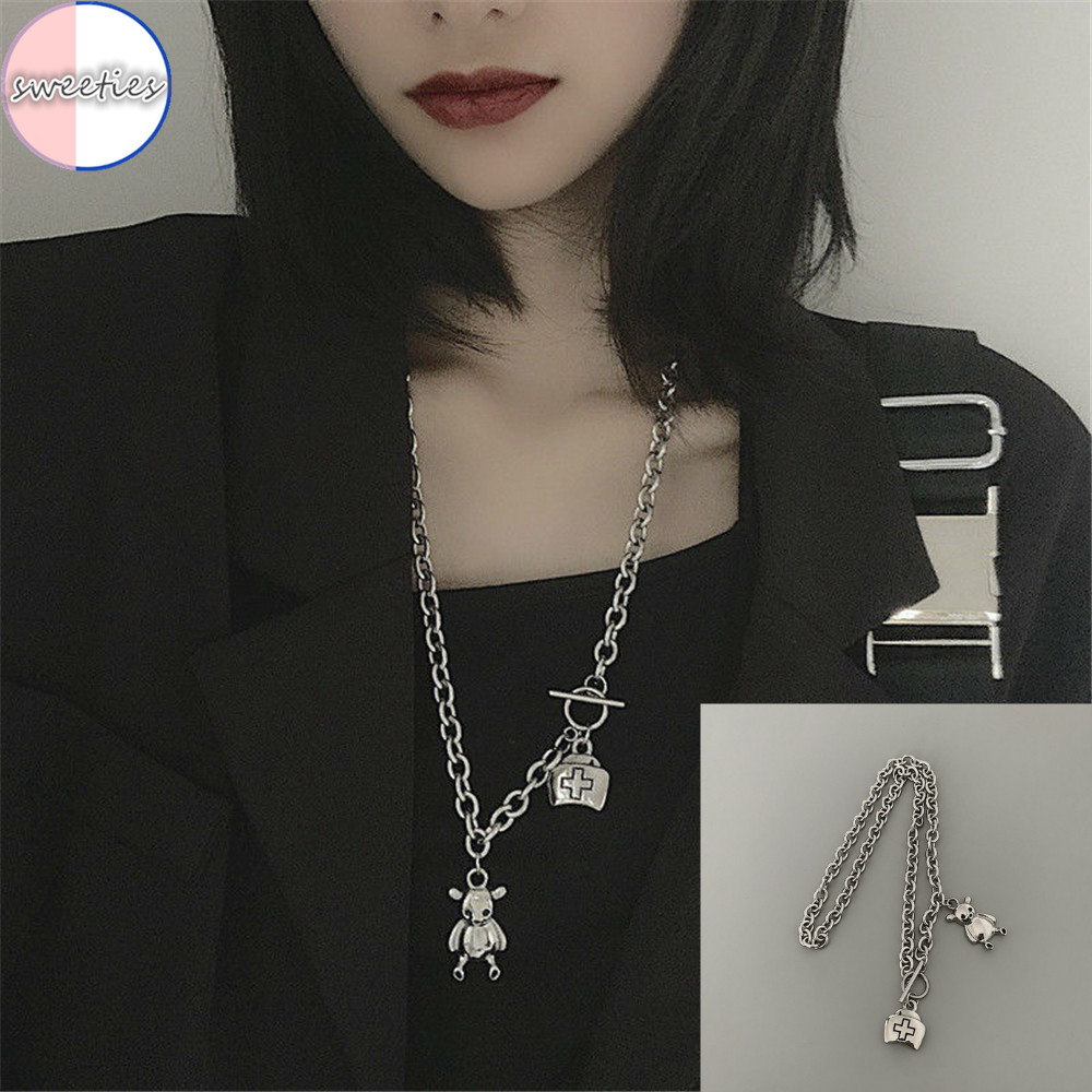 Vòng Cổ Choker Hình Gấu Cá Tính Phong Cách Hàn Quốc