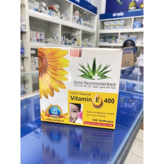 [Chính hãng] Viên uống Vitamin E 400 iu Giúp làm đẹp da - bổ sung vtm E 400mg ngăn ngừa lão hóa, tốt cho sinh lý