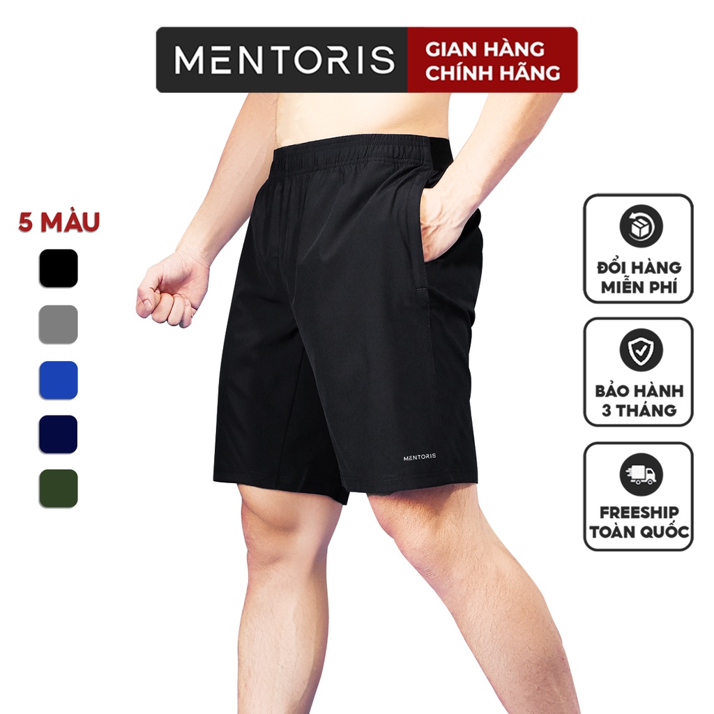 Quần đùi nam MENTORIS (5 Màu) Cao Cấp Phong Cách Thể Thao, Chất Gió Siêu Mềm Mịn, Co Giãn, Vận Động Thoải Mái MSR2201