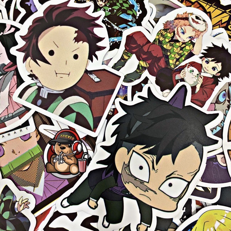 [50~100sticker] Sticker mẫu siêu Hot hình dán KIMETSU NO YAIBA không thấm nước dán mũ bảo hiểm, laptop, điện thoại ..