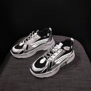 [VIDEO THẬT] Giày thể thao nữ Ulzzang C.K SILVER phản quang mã N85 đế êm 5cm da mềm thoáng chân đi học đi chơi giá rẻ