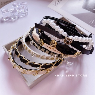 Băng đô bờm tóc đính đá ngọc hot trend