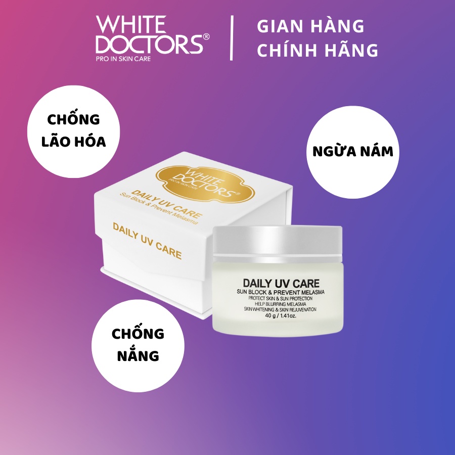 Bộ đôi hỗ trợ giảm nám da thể nhẹ White Doctors - Daily UV Care & Melasma Clearr