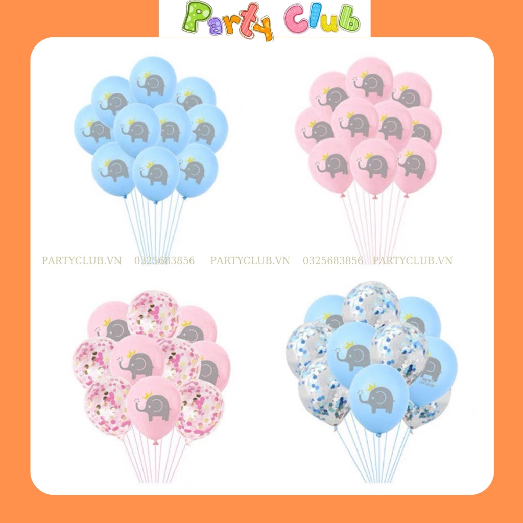 Set bong bóng bay trang trí sinh nhật cho bé mẫu con voi