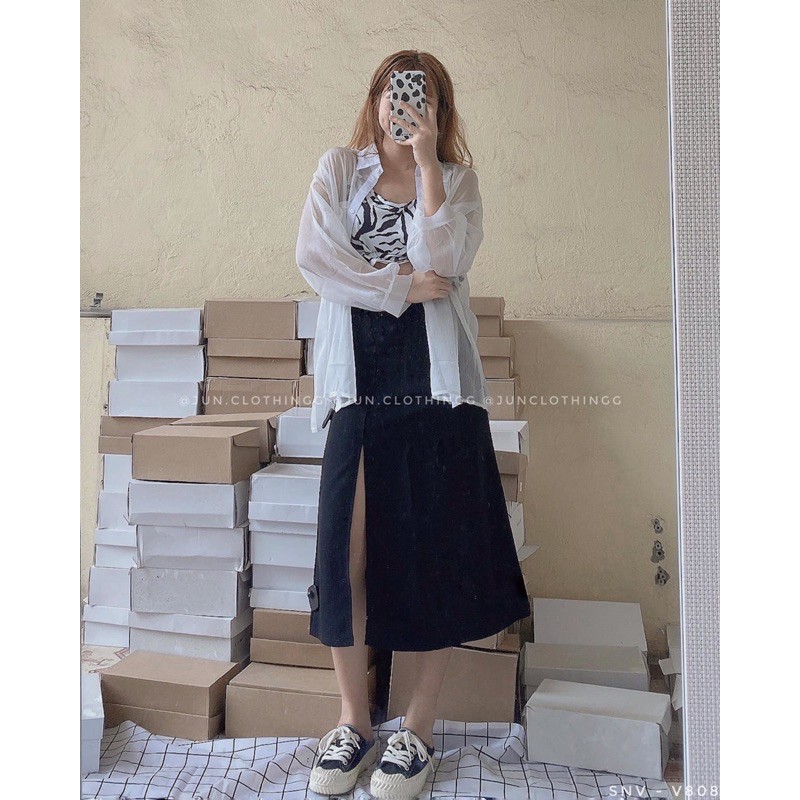 [Mã WAMT10K giảm 10K đơn 0K] Chân váy umi xẻ tà 808 | BigBuy360 - bigbuy360.vn