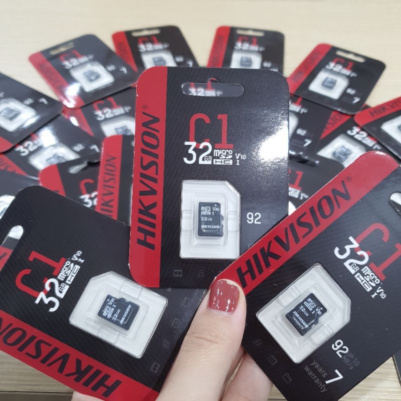 Thẻ nhớ camera, thẻ nhớ điện thoại SD Hikvision 32Gb 64Gb 128Gb Class 10 max speed 80Mb/- Bảo hành chính hãng 7 năm