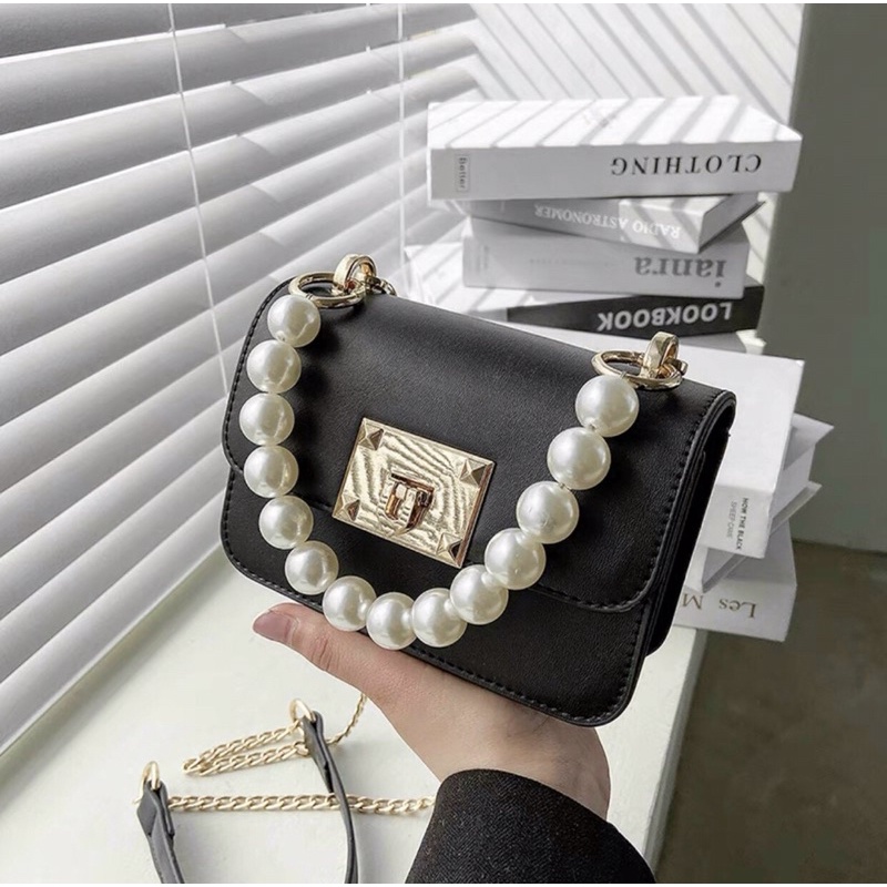 Túi mini đeo chéo nữ thời trang quai ngọc da trơn siêu xinh rẻ đẹp