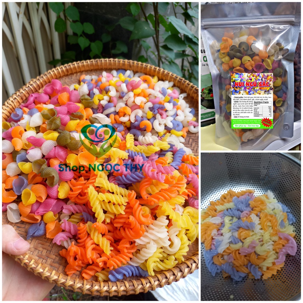 Nui rau củ ngũ sắc EATCLEAN nhiều hình dạng gói 300gr