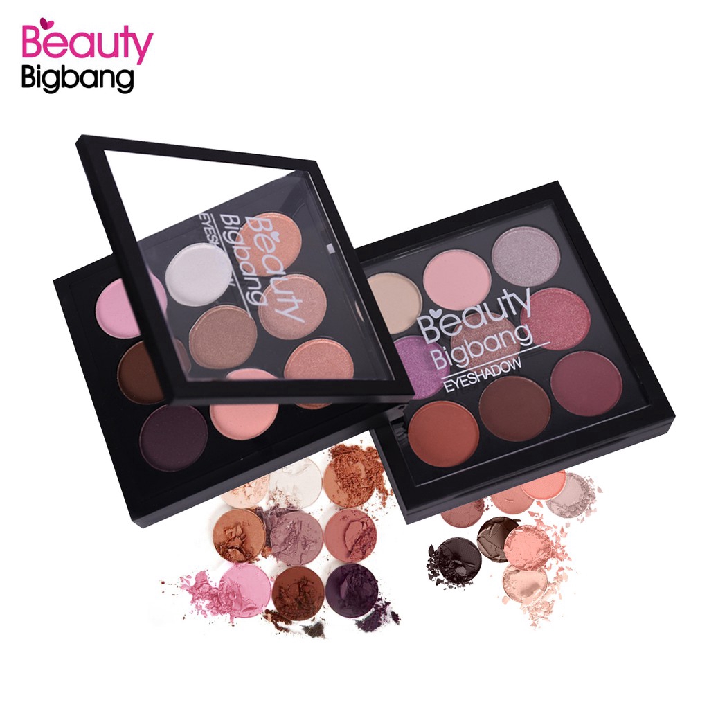 Bảng phấn trang điểm mắt BEAUTYBIGBANG 9 màu tông đất lì ánh nhũ thời trang | BigBuy360 - bigbuy360.vn