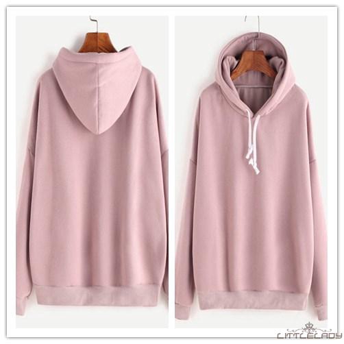 Áo Hoodie Tay Dài Chui Đầu Thiết Kế Trẻ Trung Cho Nữ