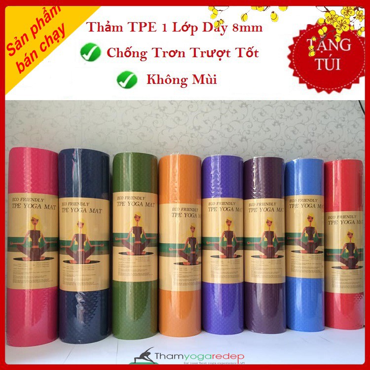 Thảm tập yoga 2 lớp TPE dày 8mm ZeraMat cao cấp