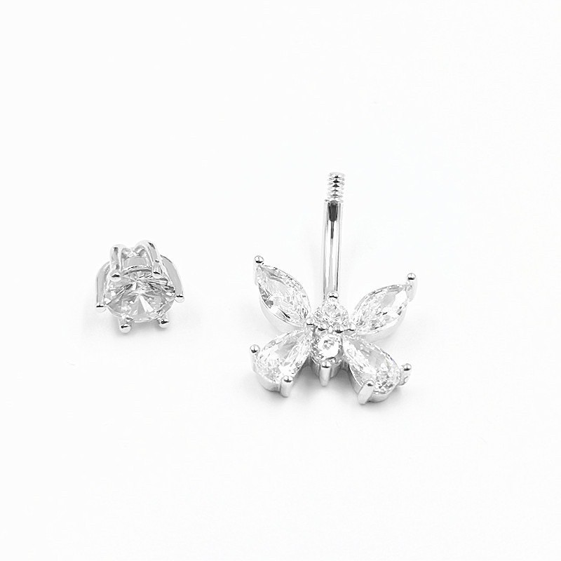 Khuyên rốn bạc s925 xi kim hình bướm nhỏ  - HuongGiangSilver