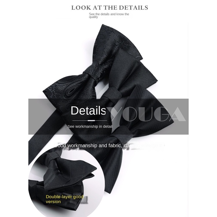 Cà Vạt Nơ Màu Đen Trơn Kiểu Hàn Quốc Thích Hợp Làm Quà Tặng Chú Rể