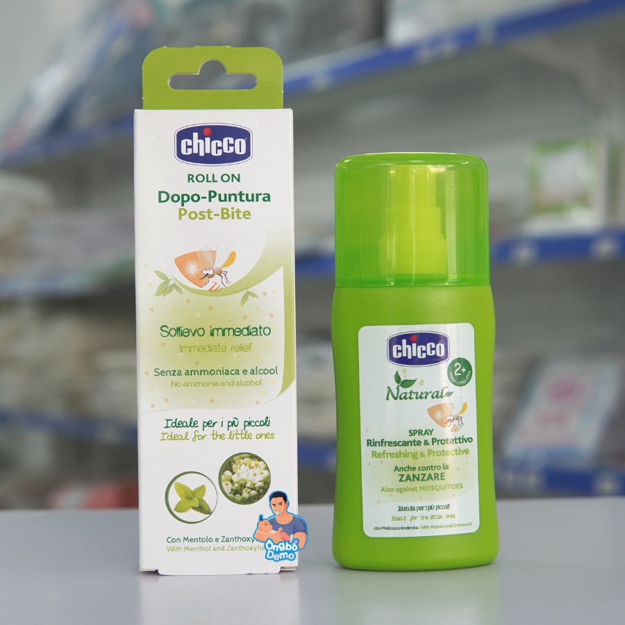 Xịt đa năng xua muỗi Chicco, lăn vết muỗi đốt Chicco - Ongbodemo