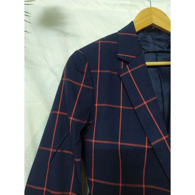 Áo vest nam caro xanh size S M thu đông hàng order Taobao