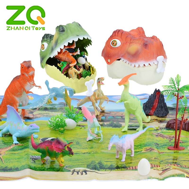 Đồ chơi ZHAN QI TOYS mô hình và hộp đựng các loài khủng long cho bé trai bé gái