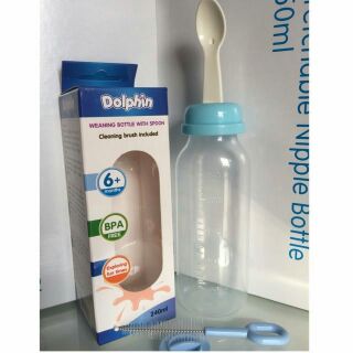 Bình tập ăn pp Dolphin 240ml