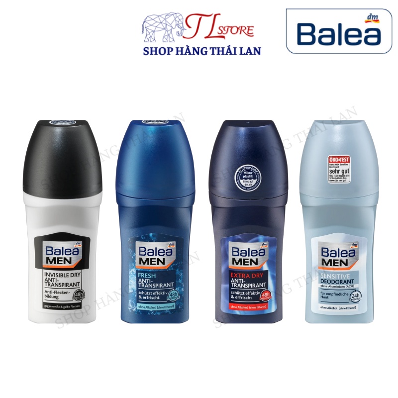Lăn Khử Mùi Balea Lăn Nách Nam Nữ Đức Ngăn Mồ Hôi 48h, Khử Mùi 24h Lọ 50ml