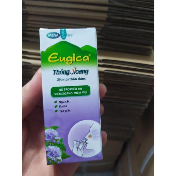 Xịt xoang Eugica Thông xoang giảm đau đầu, trán, làm giảm viêm mũi viêm xoang, hắt hơi, chảy nươc mũi