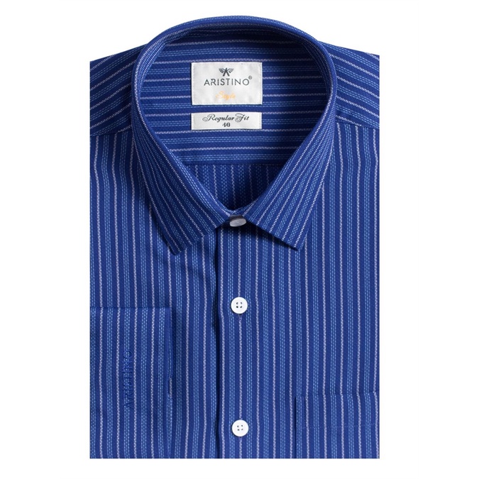 Áo sơ mi dài tay Aristino sợi sồi kháng khuẩn ,tà lượn trẻ trung from rộng ALS55708