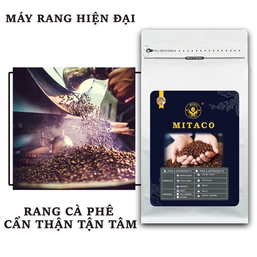 Cà Phê Rang Xay Thượng Hạng F1 MITACO COFFEE (Gói 250g)