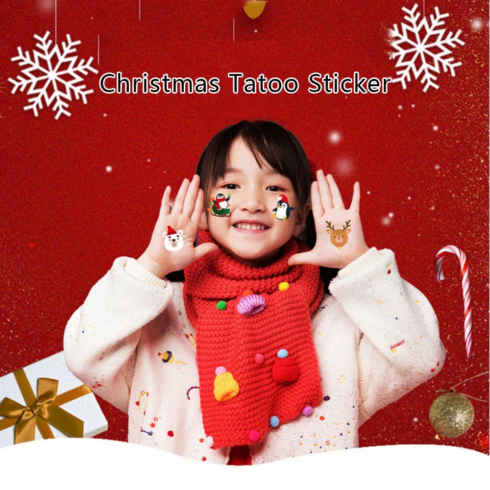 Hình Xăm Dán Tạm Thời Họa Tiết Ông Già Noel Tuần Lộc Giáng Sinh LAYOR1
