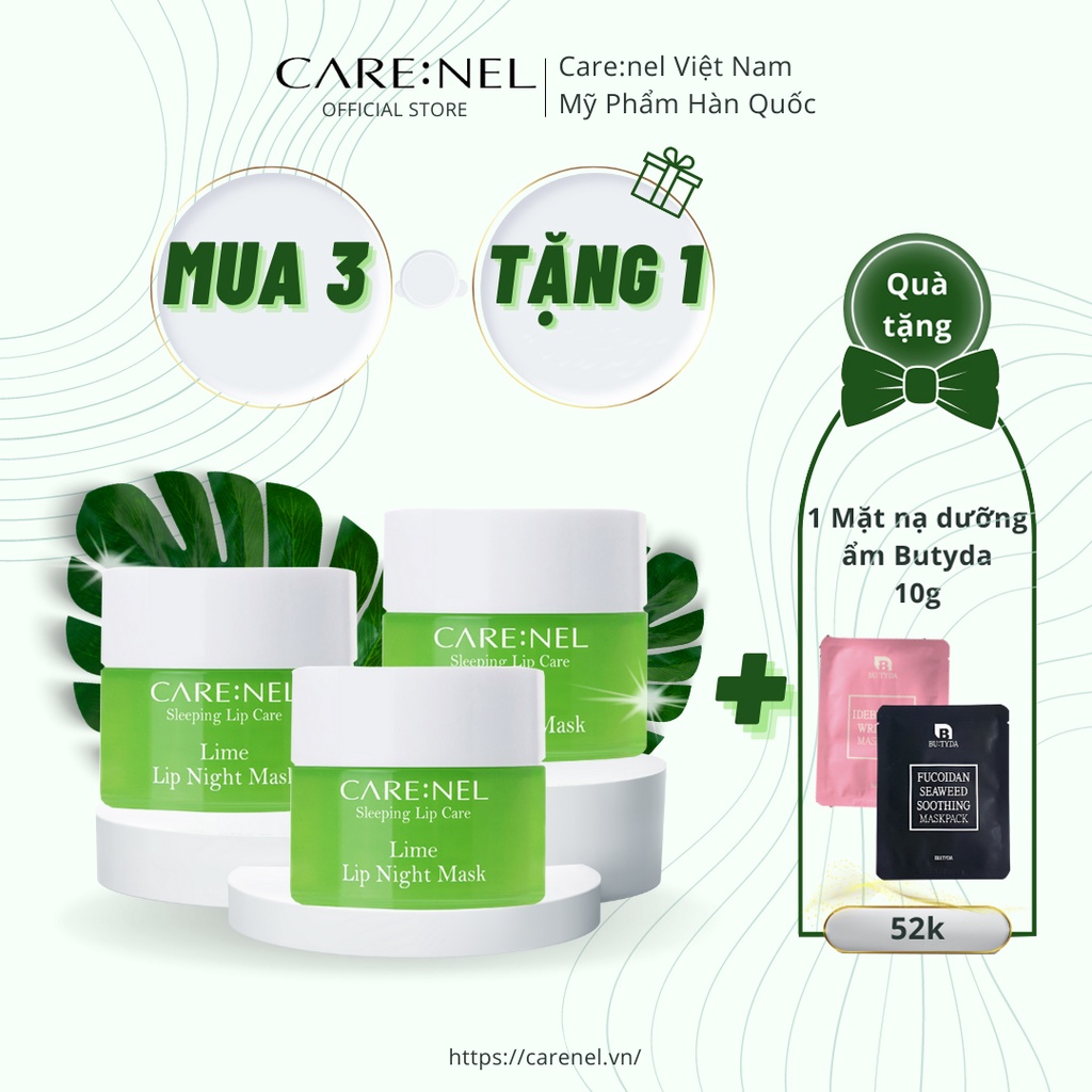 [MUA 3 CÓ QUÀ] Mặt Nạ Ngủ Môi Carenel Chanh Lime Lip Night Mask 5g