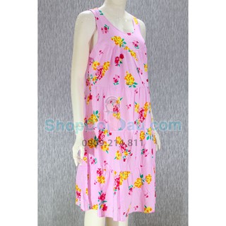 Đầm bầu mặc nhà cổ tròn - tôn thái (size lớn 115) (Mã số: DN510)