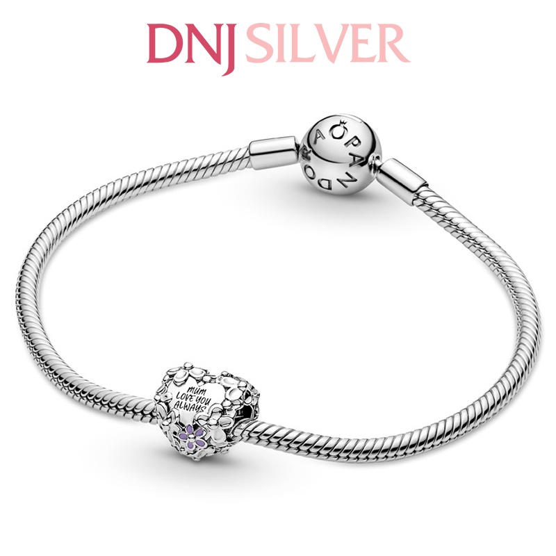 [Hàng cao cấp] Charm bạc 925 cao cấp, sản phẩm DNJ - Charm Mum Daisy Heart thích hợp để mix vòng tay charm - DN099