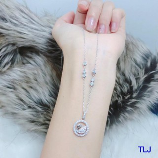Dây chuyền thiên nga đen/trắng bạc ý