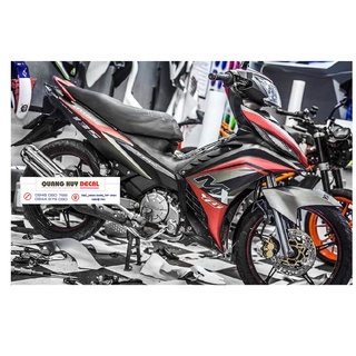 Tem trùm exciter 135 ♦FREESHIP♦ đỏ xám MX, độ team decal xe ex dán đời 2011-2014