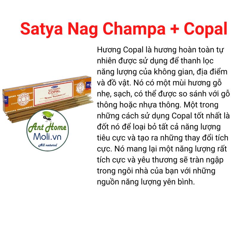 Nhang hương thanh tẩy Satya Nag Champa Copal