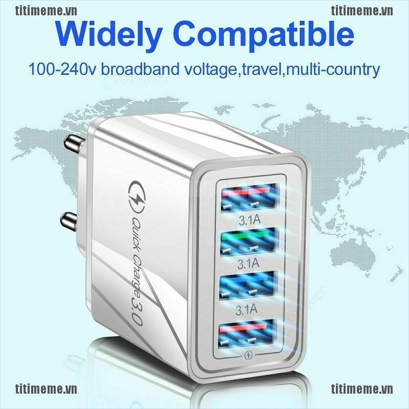 Củ Sạc Nhanh 4 Cổng Usb Qualcomm 3.0 5v