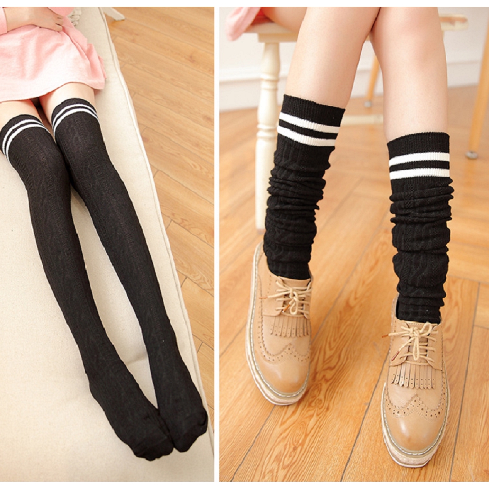 1 Đôi Tất Đùi Cotton Giữ Ấm Cho Nữ