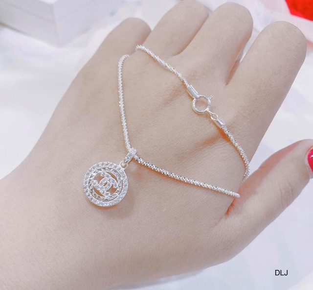 DÂY CHUYỀN Ý SỢI TO MẶT ĐÍNH ĐÁ CAO CẤP - TRANG SỨC BẠC Ý S925