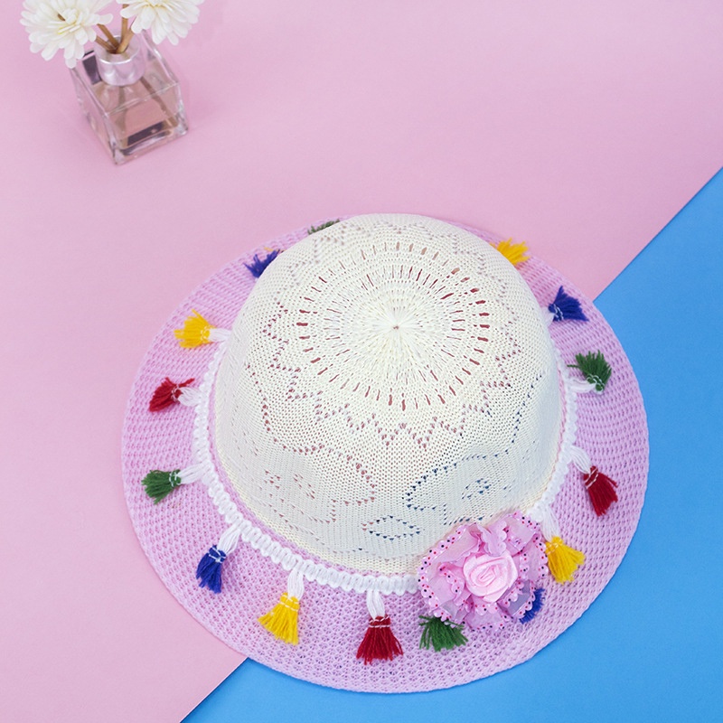 Mũ Chống Nắng Thoáng Khí Có Tua Rua Cho Bé 2-7 Tuổi