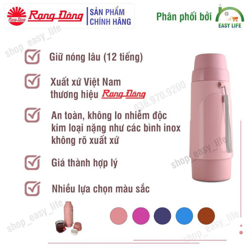 phích nước giữ nhiệt cá nhân Rạng Đông 450ml, bình thủy cá nhân