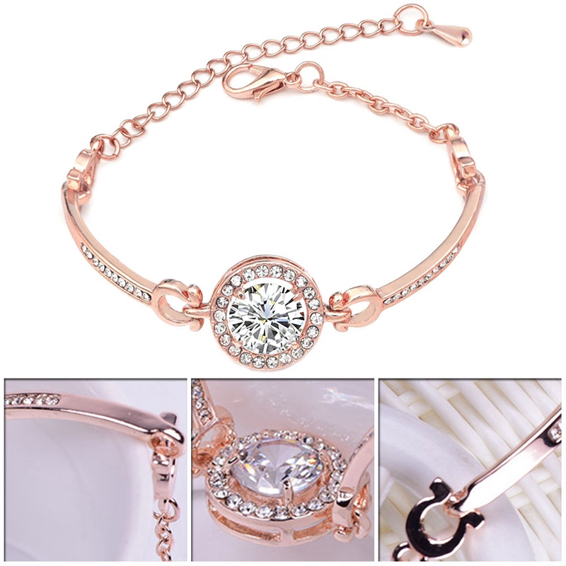 Vòng đeo tay đính đá Zircon phong cách Hàn Quốc sang trọng