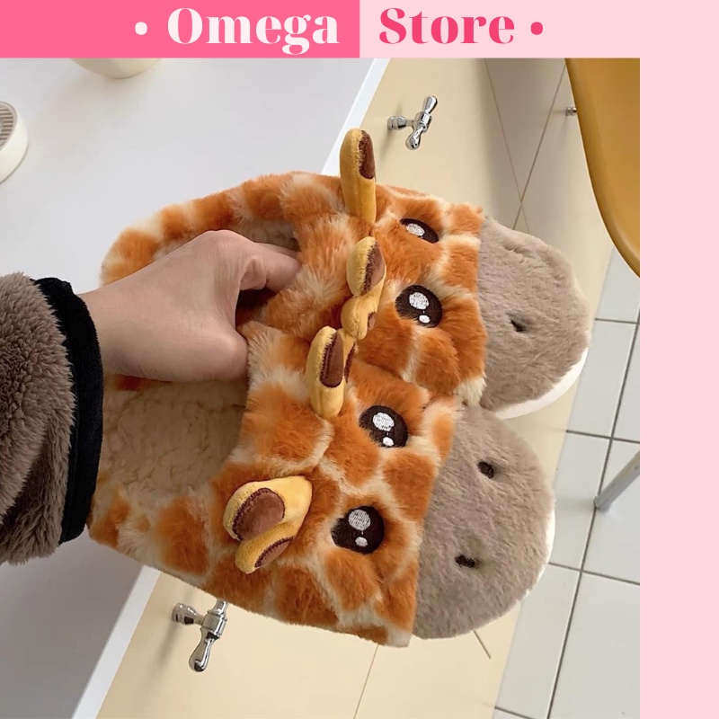 🌸FREESHIP🌸Dép Lông cho Mùa Đông OME 💖Dép lông Unisex hình thú đáng yêu Ulzzang💖
