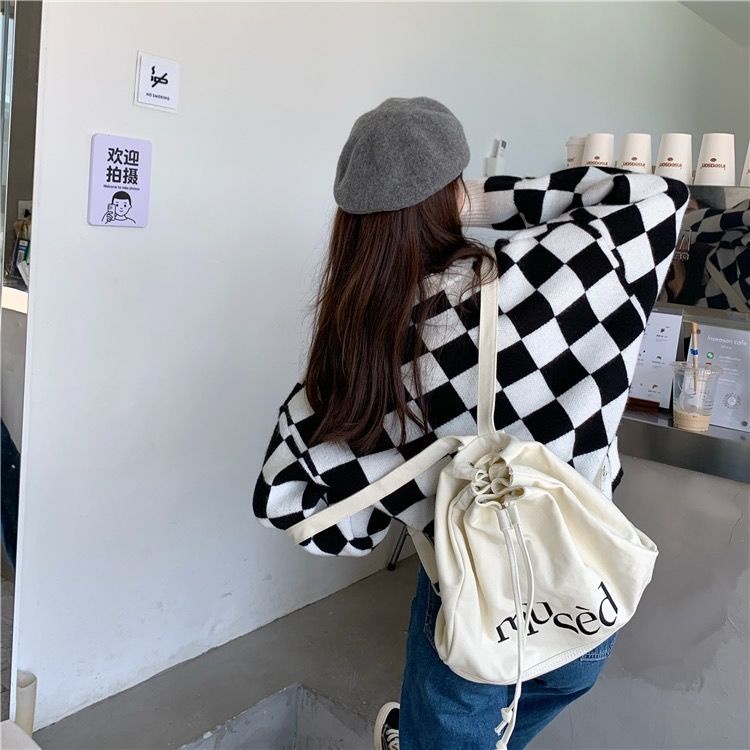 Áo Khoác Cardigan Dệt Kim Họa Tiết Sọc Caro Thời Trang Xuân Thu Cho Nữ