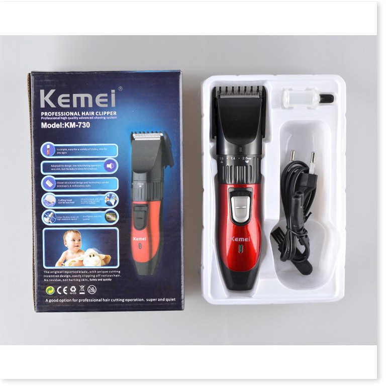 Tông đơ   GIÁ VỐN]   Tông đơ cắt tóc trẻ em Kemei 730 gọn nhẹ, dễ sử dụng An toàn Cắt tóc cho trẻ em và người lớn 2706