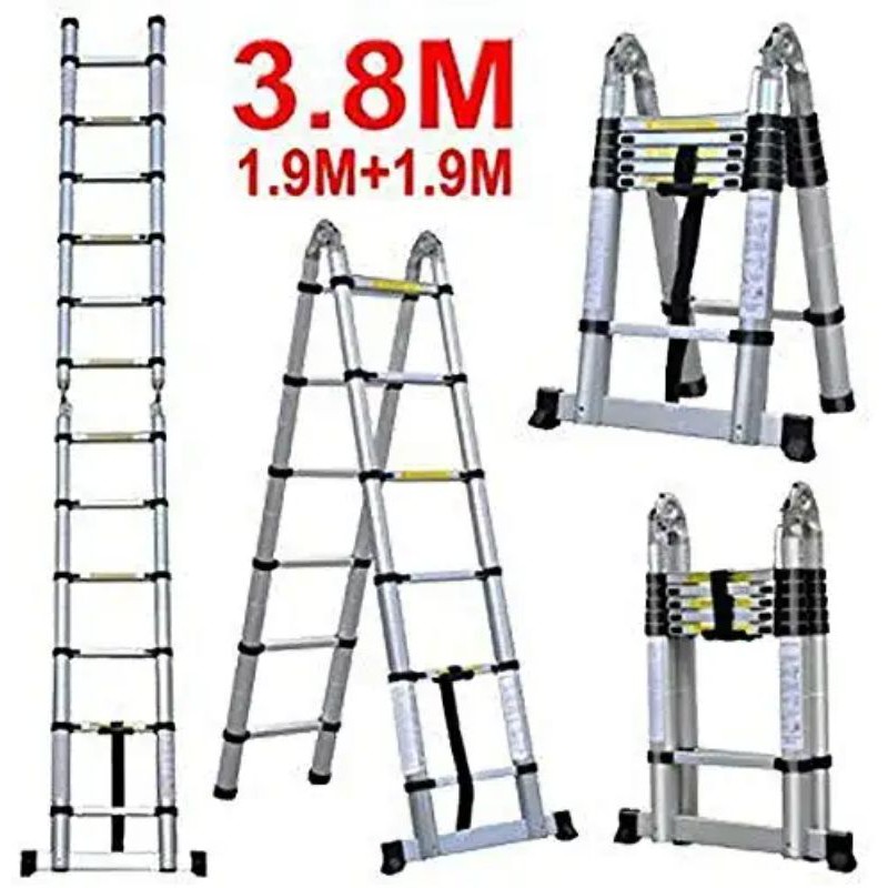Thang nhôm rút đôi 3m8 (1.9m+1.9m)