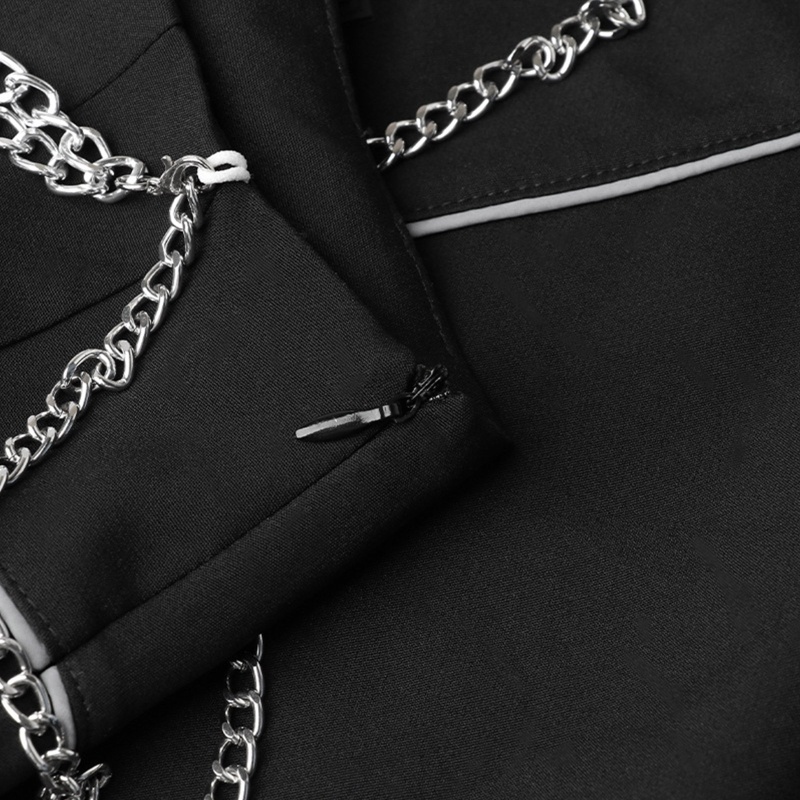 Brroa Goth Chân Váy Ngắn Mini Mỏng Lưng Cao Kẻ Sọc Phản Quang Trang Trí Đường Phố Cho Nữ