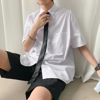 [TẶNG KÈM CÀ VẠT] ÁO SƠ MI NAM TAY CỘC TRẮNG