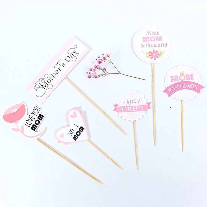 1 Set Que Cắm Trang Trí Bánh Sinh Nhật Ngày Của Mẹ