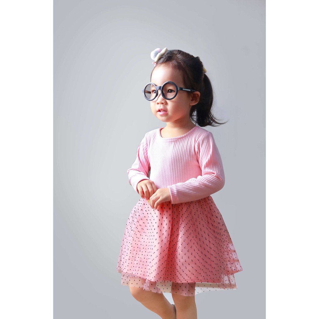 Váy cho bé gái 1-6 tuổi màu hồng, đầm công chúa thu đông, thời trang trẻ em KYNKIDS DH001