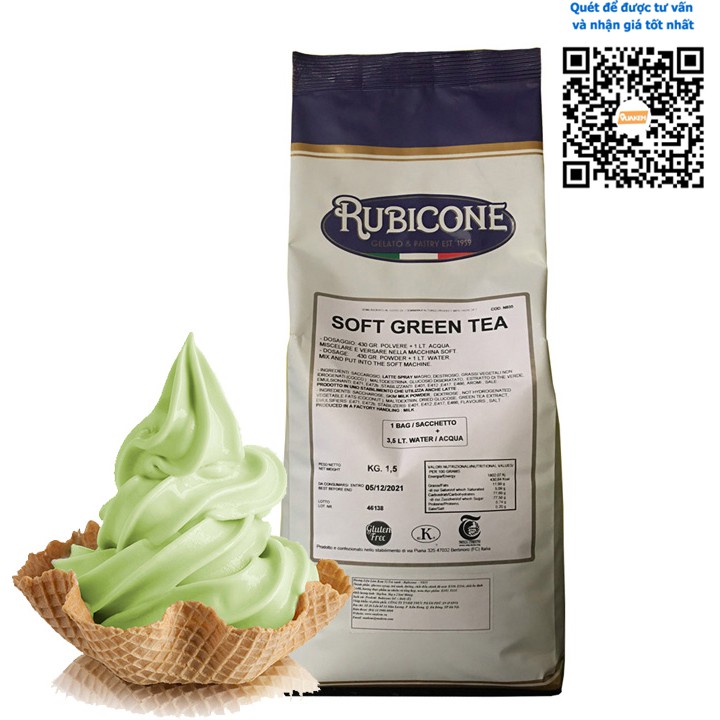 Rubicone Soft Green Tea - Bột làm kem tươi, gelato vị Matcha thumbnail