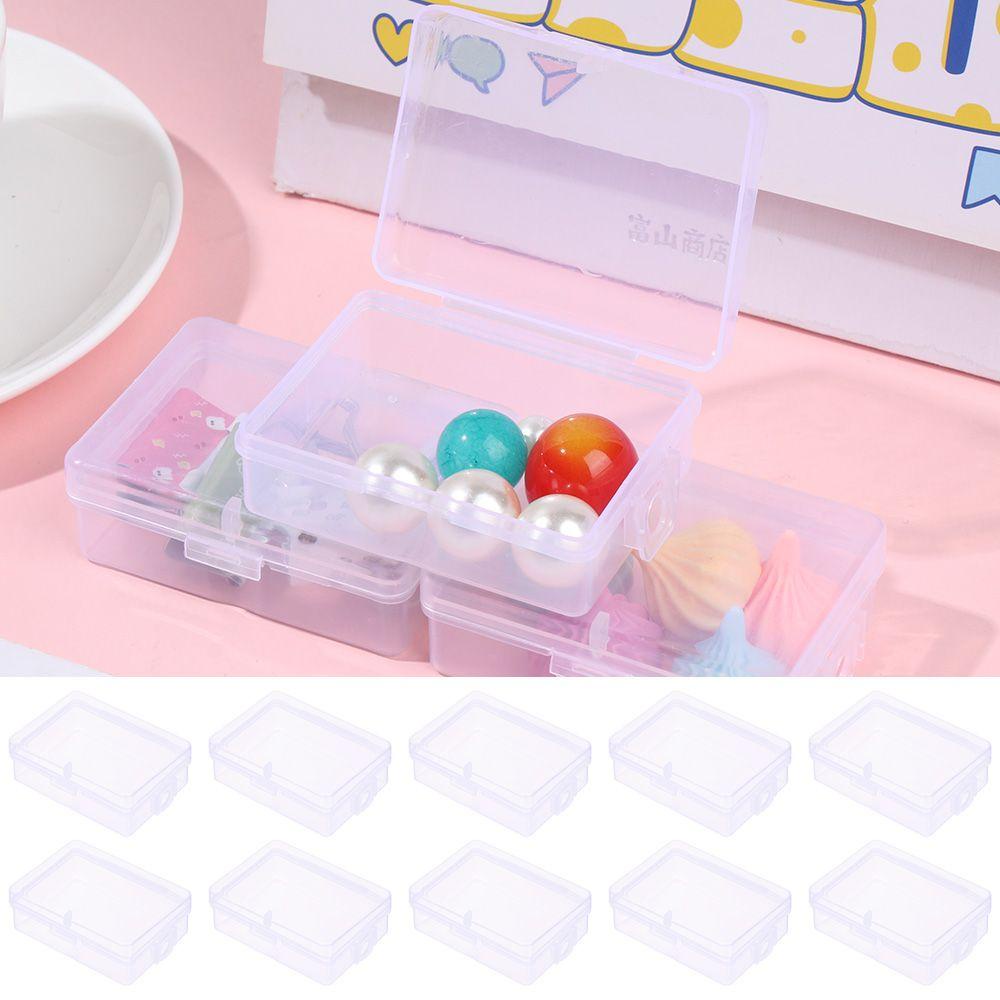 Set 10 Hộp Chữ Nhật Mini Trong Suốt Dùng Đựng Trang Sức Tiện Lợi
